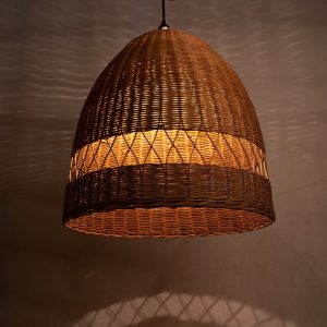 Vintage Rattan Bell Lampshade