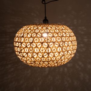 Sphere decorative rattan lampshade