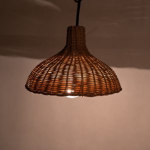 Funnel-shaped decorative rattan pendant lights