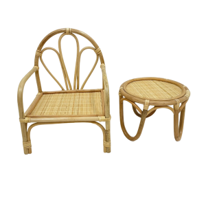 Set Of Rattan Doll Chair And Table- TT6860